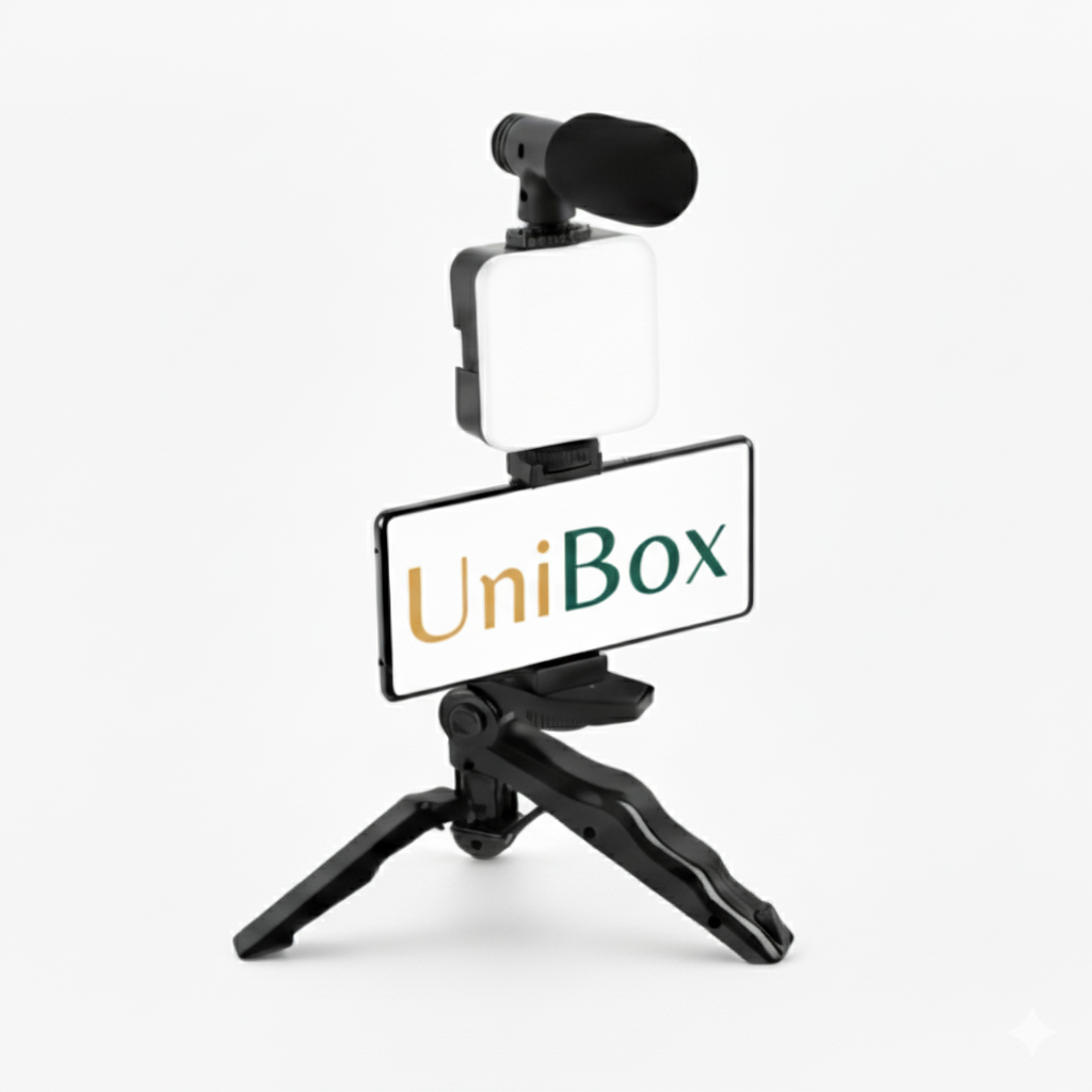 Set grabación móvil 3 en 1 (trípode + micro + luz)